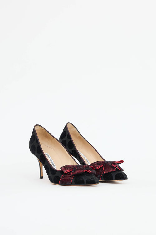 Manolo Blahnik Polka Dot Bow Pump