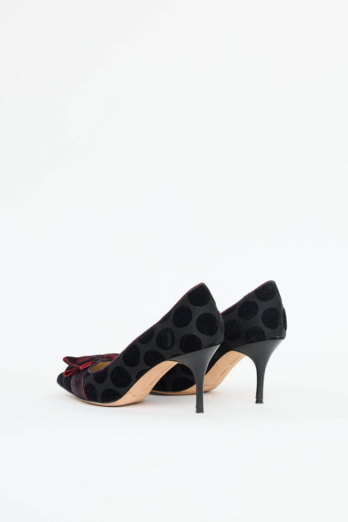 Manolo Blahnik Polka Dot Bow Pump