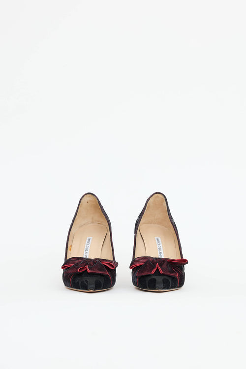 Manolo Blahnik Polka Dot Bow Pump