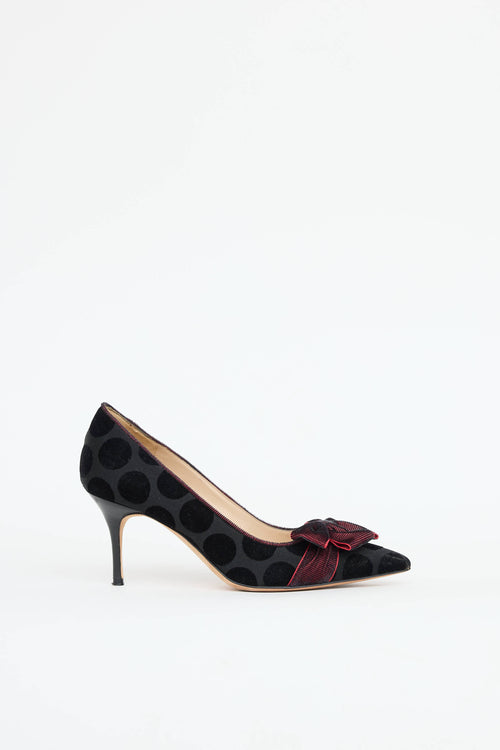 Manolo Blahnik Polka Dot Bow Pump