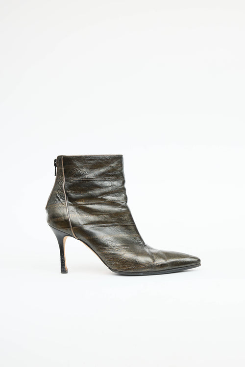 Manolo Blahnik Textured Ankle Boot