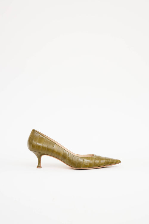 Manolo BlahnikLeather Kitten Heel