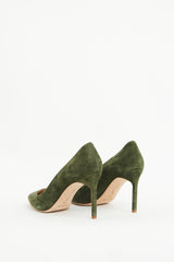 Manolo Blahnik Green Suede Point Pump