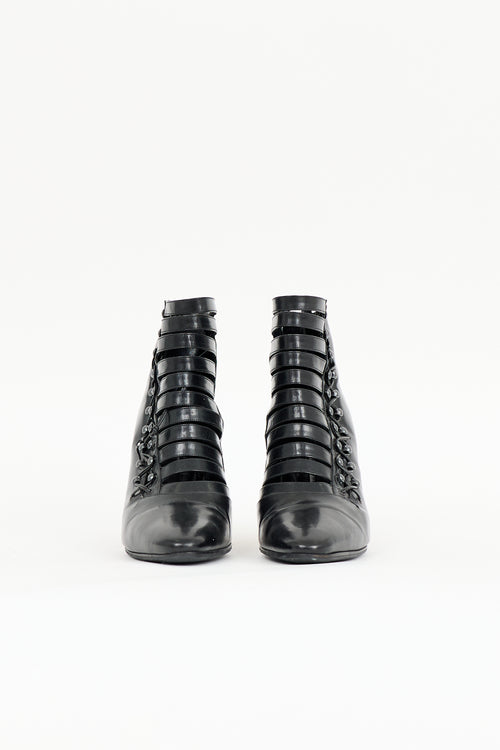 Manolo Blahnik Leather Lace Up Boot