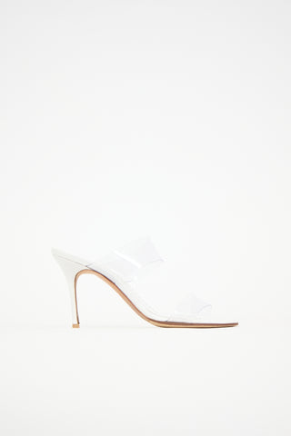 Manolo Blahnik Leather & PVC Scolto Sandal
