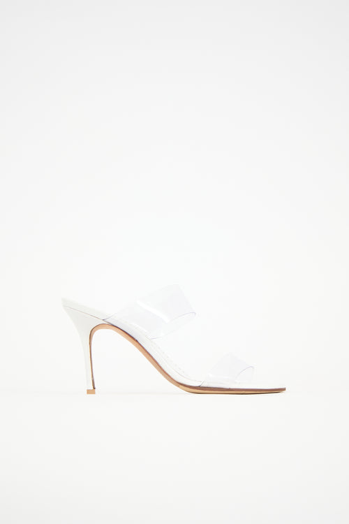 Manolo Blahnik Leather & PVC Scolto Sandal
