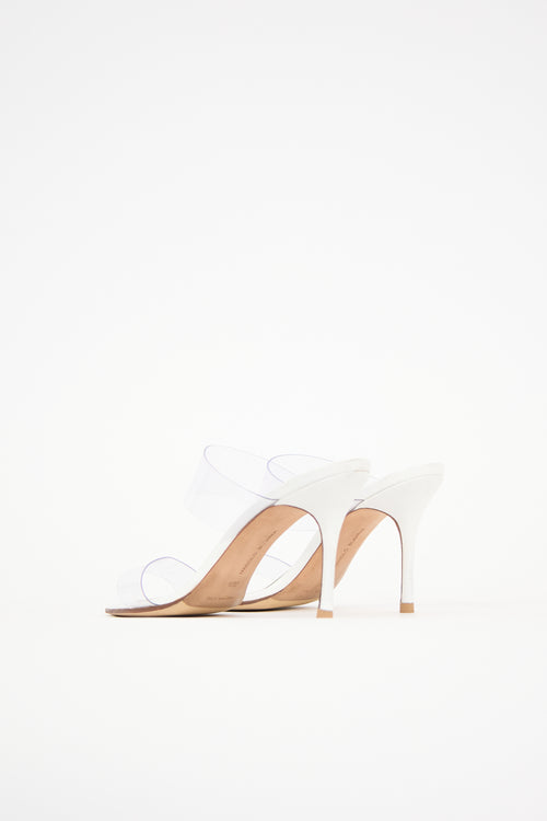 Manolo Blahnik Leather & PVC Scolto Sandal