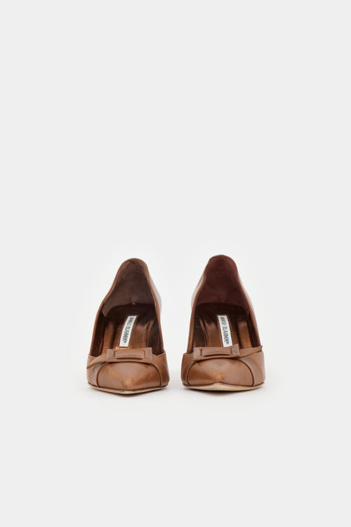 Manolo Blahnik Leather Pointed Pump