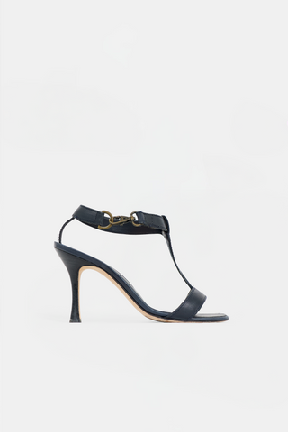 Manolo Blahnik Leather T-Strap Sandal