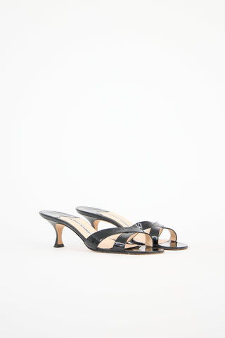 Manolo Blahnik Patent Leather Callamu Mule