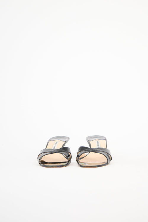 Manolo Blahnik Patent Leather Callamu Mule