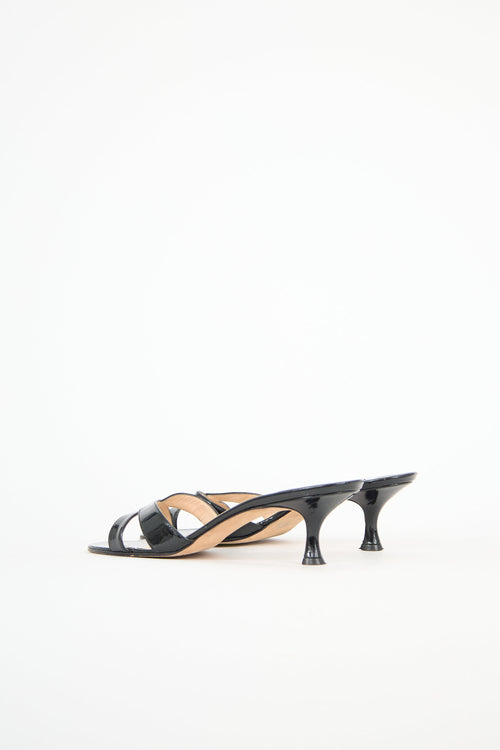 Manolo Blahnik Patent Leather Callamu Mule