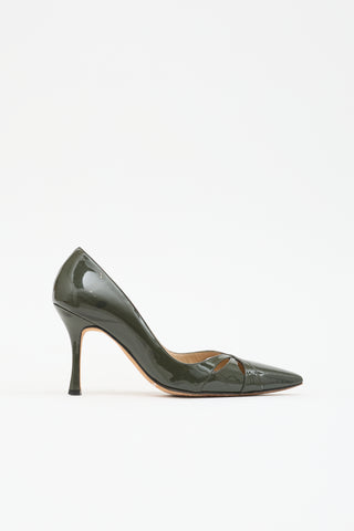 Manolo Blahnik Patent Cutout Pump
