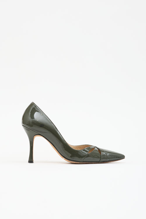 Manolo Blahnik Patent Cutout Pump