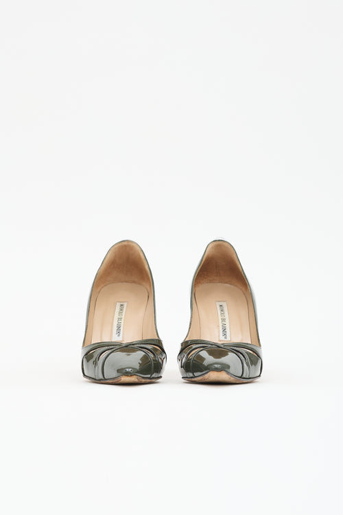 Manolo Blahnik Patent Cutout Pump