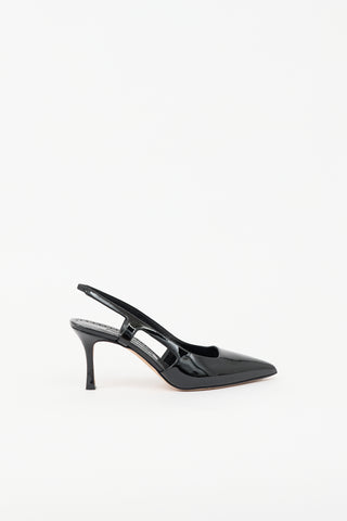 Manolo Blahnik Patent Cut Out Bretto Pump