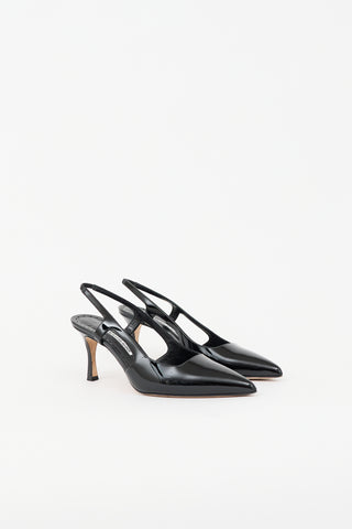 Manolo Blahnik Patent Cut Out Bretto Pump