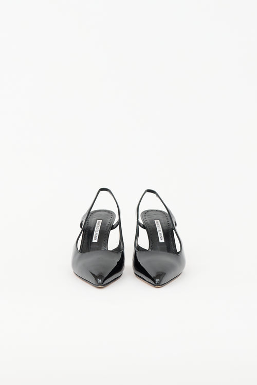 Manolo Blahnik Patent Cut Out Bretto Pump