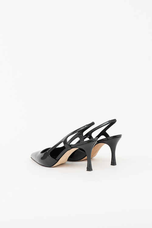 Manolo Blahnik Patent Cut Out Bretto Pump