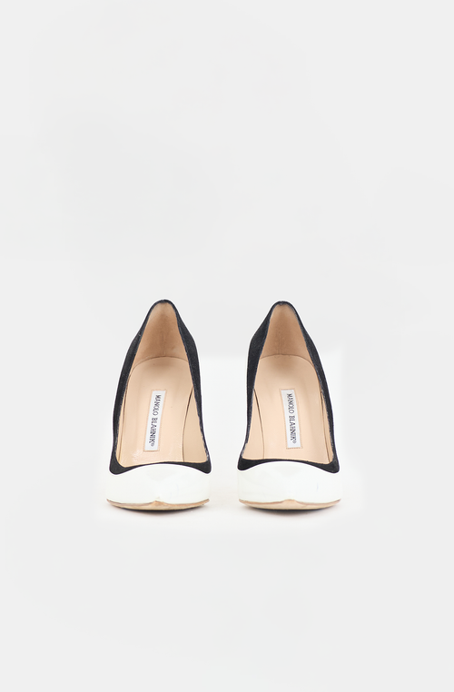 Manolo Blahnik Patent Trimmed Pump