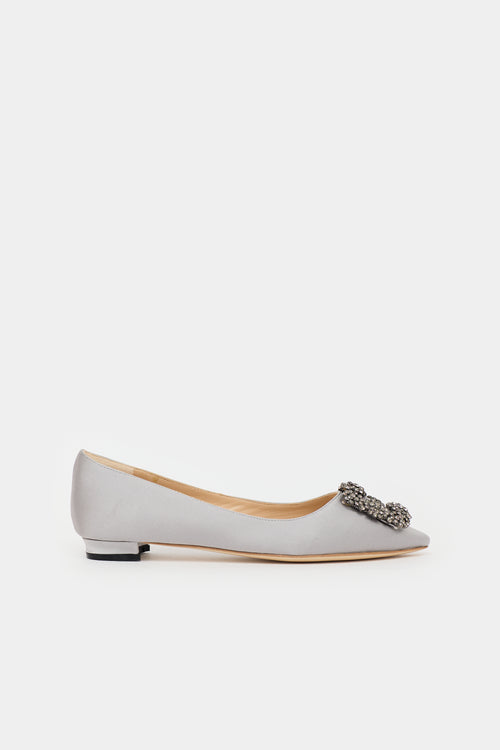 Manolo Blahnik Satin Hangisiflat Flat