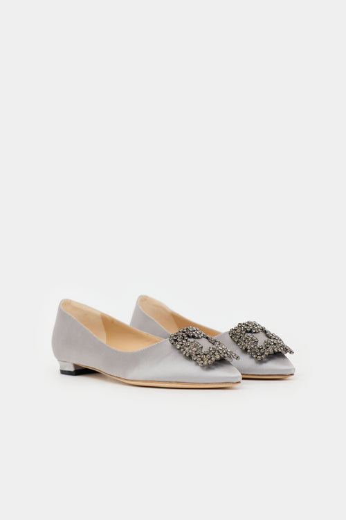 Manolo Blahnik Satin Hangisiflat Flat