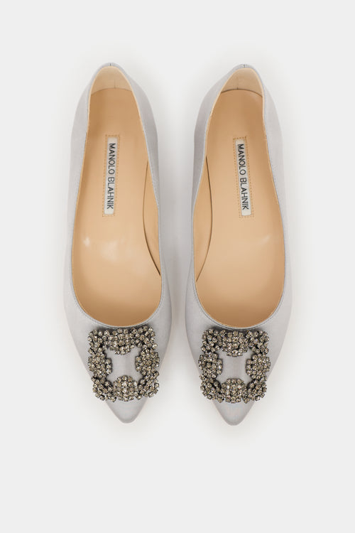 Manolo Blahnik Satin Hangisiflat Flat