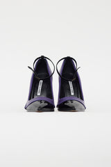 Manolo Blahnik Purple & Black Leather Flap Pump