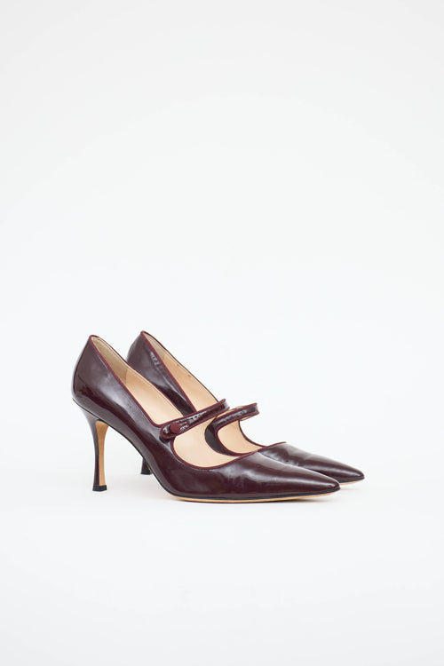 Manolo Blahnik Patent Camparinew Pump