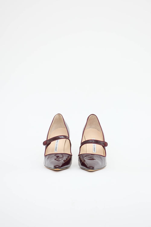 Manolo Blahnik Patent Camparinew Pump