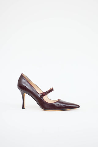 Manolo Blahnik Patent Camparinew Pump