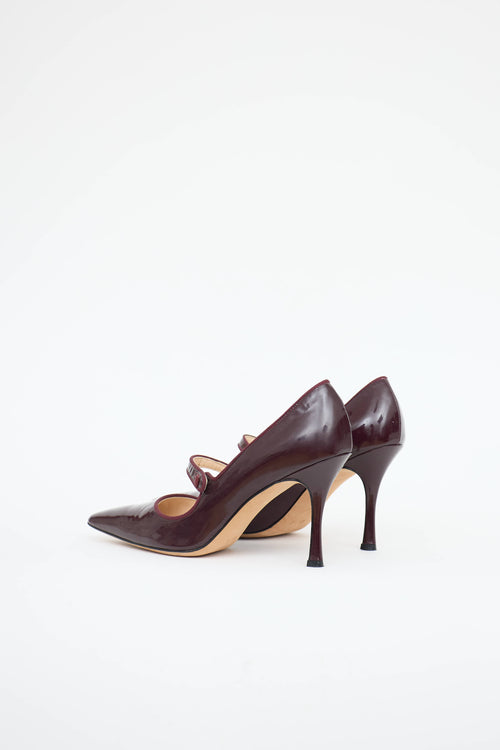 Manolo Blahnik Patent Camparinew Pump