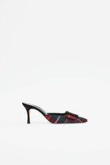 Manolo Blahnik Plaid Maysale Mule