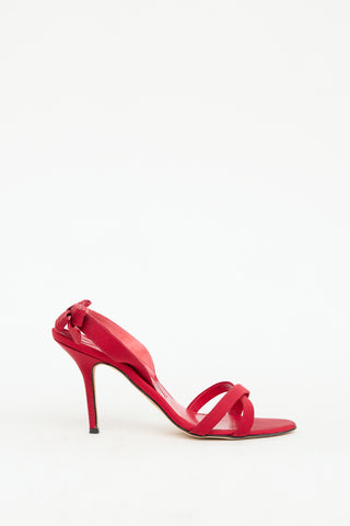 Manolo Blahnik Red Slingback Bow Heel