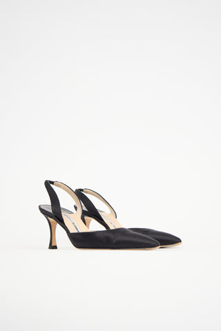 Manolo Blahnik Satin Carolyne Pump