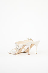 Manolo Blahnik Satin Embellished Chivela Heel
