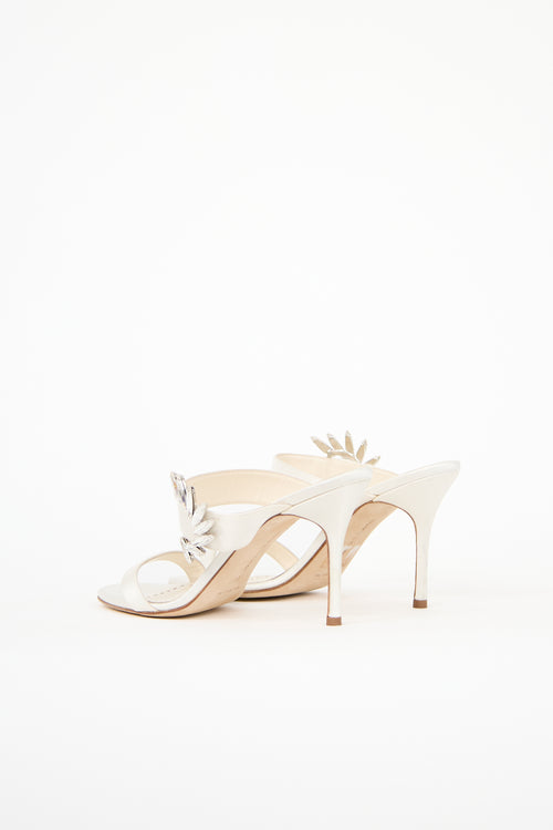 Manolo Blahnik Satin Embellished Chivela Heel