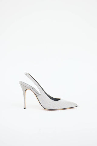 Manolo Blahnik Allura Glitter Slingback Mule