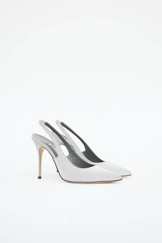 Manolo Blahnik Allura Glitter Slingback Mule