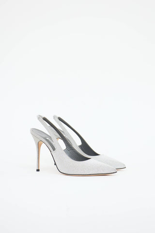 Manolo Blahnik Allura Glitter Slingback Mule
