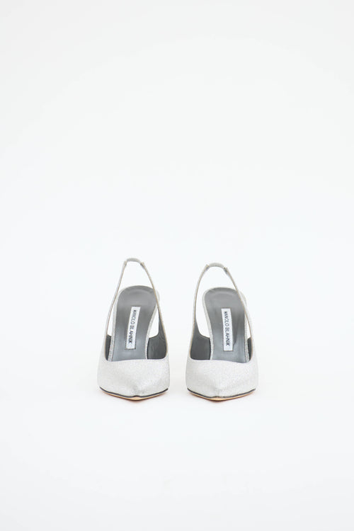 Manolo Blahnik Allura Glitter Slingback Mule