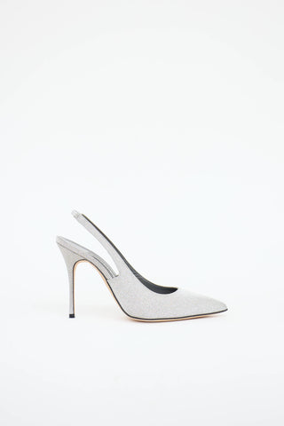 Manolo Blahnik Allura Glitter Slingback Mule