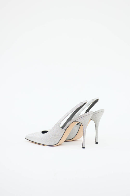 Manolo Blahnik Allura Glitter Slingback Mule