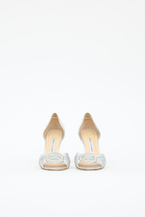 Manolo Blahnik Leather Sedaraby Heel
