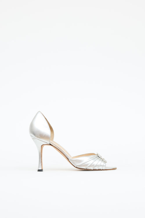 Manolo Blahnik Leather Sedaraby Heel