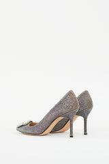 Manolo Blahnik Dark Gold Glitter Hangisi Pump
