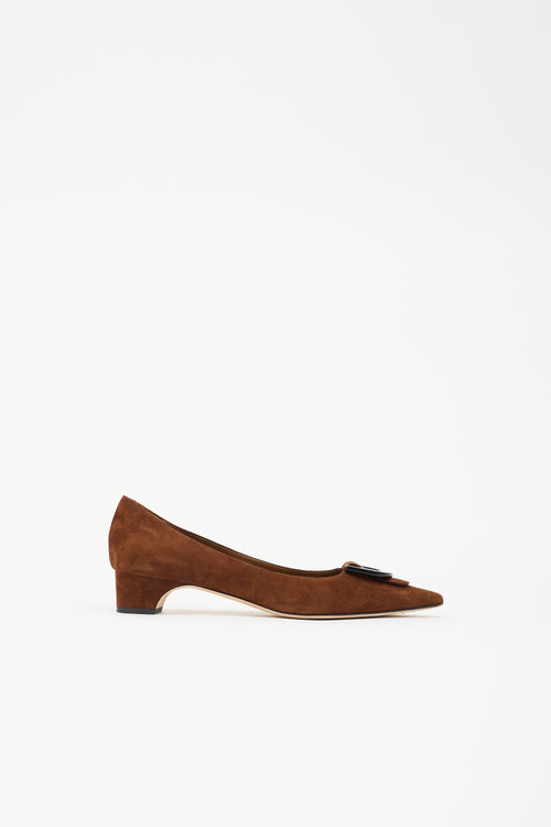 Manolo Blahnik Suede Beti Pump