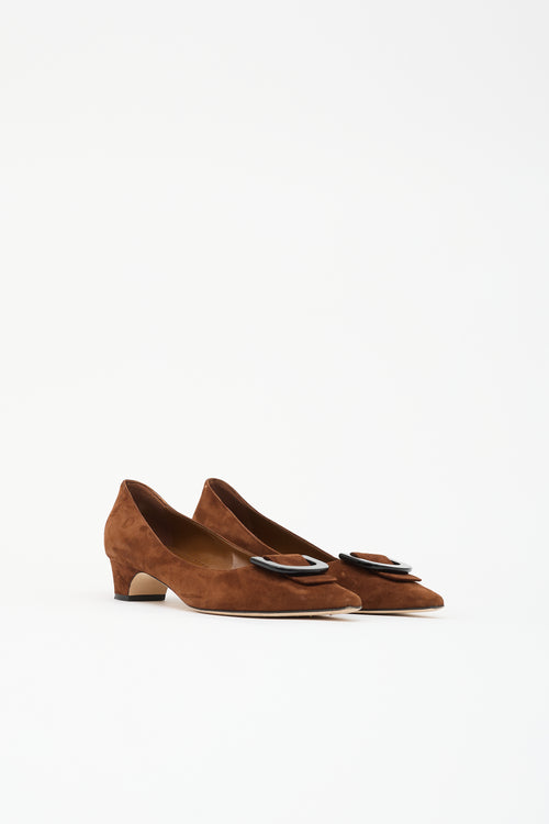 Manolo Blahnik Suede Beti Pump