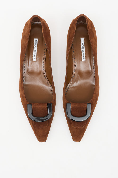 Manolo Blahnik Suede Beti Pump