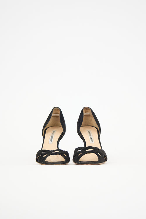 Manolo Blahnik Suede D'Orsay Pump